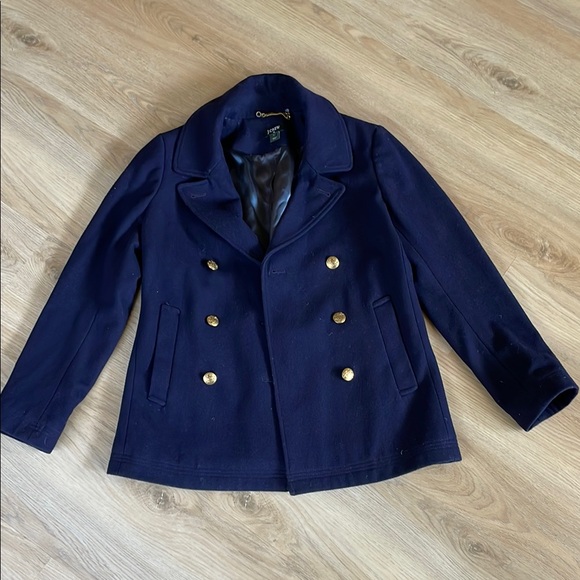 J. Crew Navy Coat with Gold Buttons - Picture 1 of 5